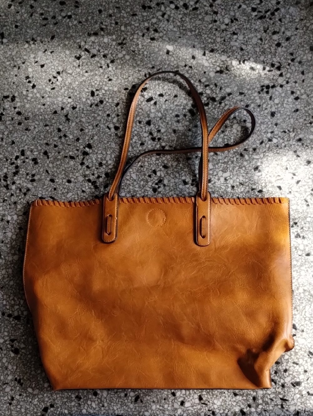Classic Honey Colored Tote Bag - Women's Shoulder Bag